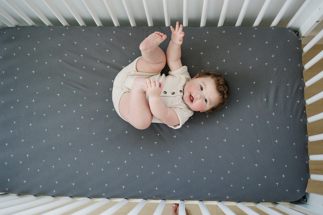 Ecolino Crib Sheet 100 Organic Cotton Slate Twinkle Woolino Canada