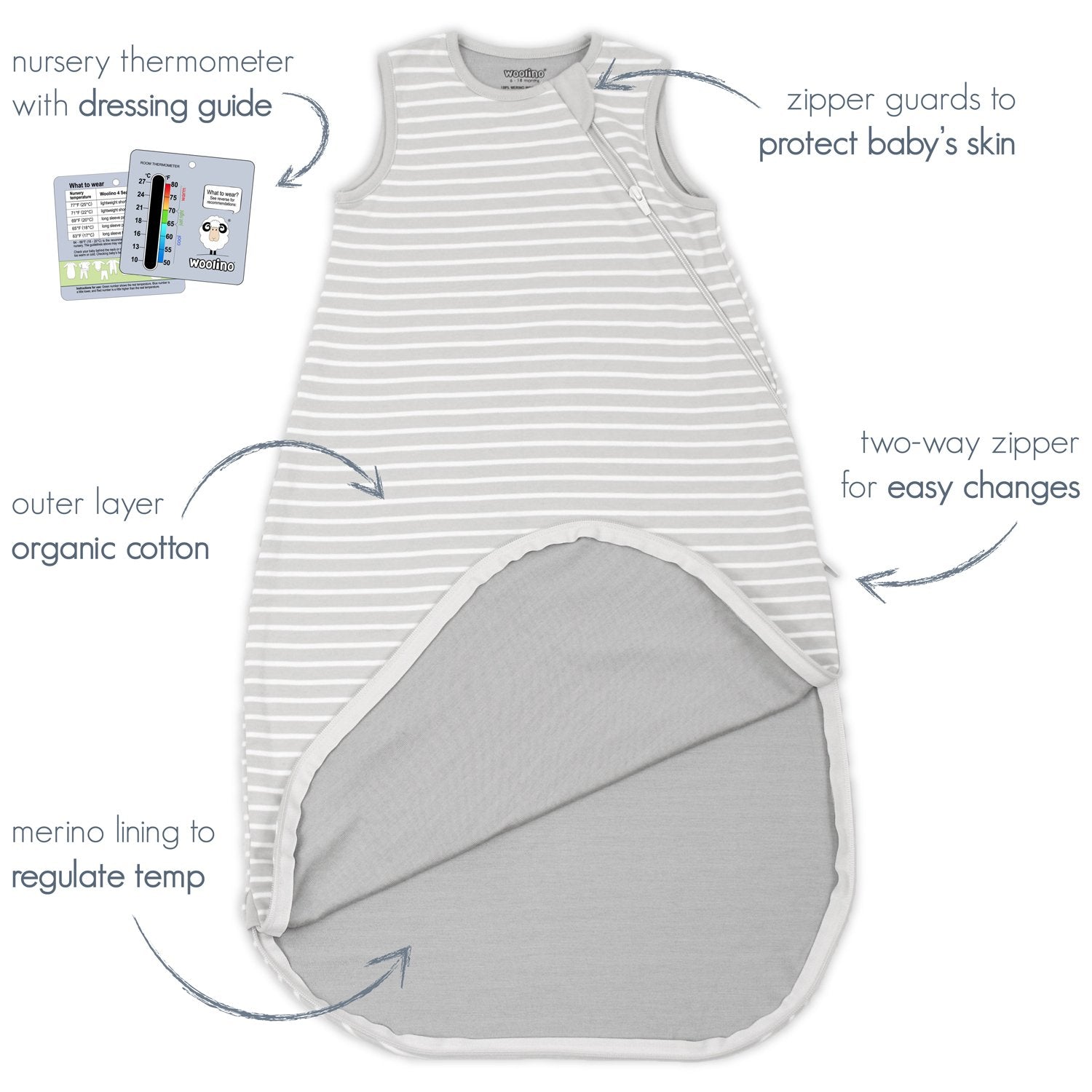 d*y様 メリノウール 4シーズンスリープバッグ 0-6ヶ月 Woolino - Baby Sleep Bags or Sacks | Natural Merino Wool Babywear